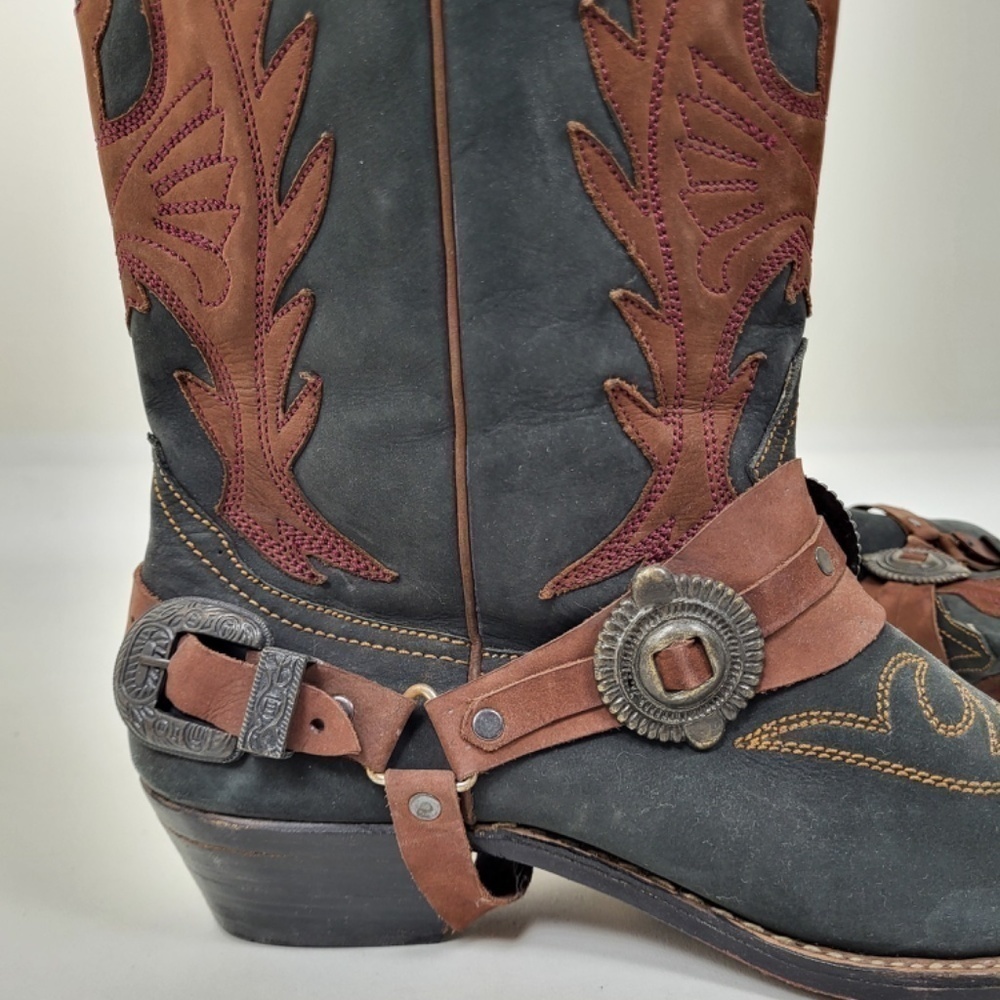 Vintage Two-Tone Cowboy Boots Size 10 Western 90s - Picture 9 of 12